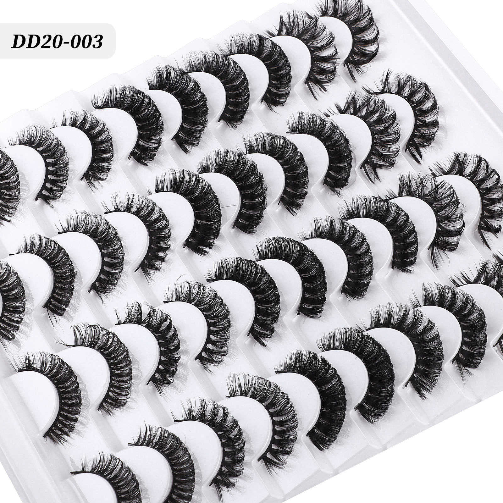 New product Thick mix and match 20 pairs of fake eyelashes Russian curly eyelashes simulated eyelashes W250324