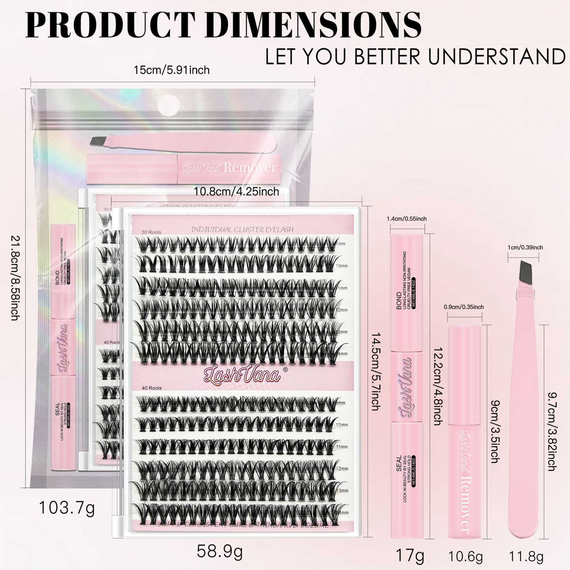 DIY large capacity eyelash cluster thick and curled eyelashes self grafting flat vacation eyelashes W250324