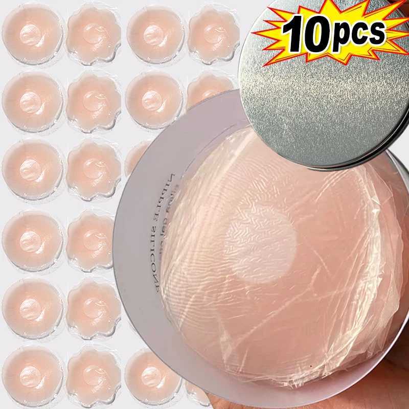 2/10 pieces of invisible self-adhesive breast cream reusable stickers strapless lifting bra pads silicone chest buckleXJ250324