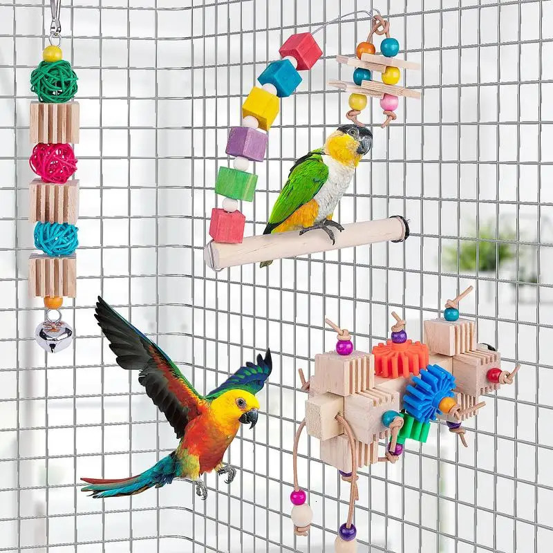 Cage Parachute Toy 3 Pet Parrot Claw Grinding Standing Creative Bird Chewing Bass 250320