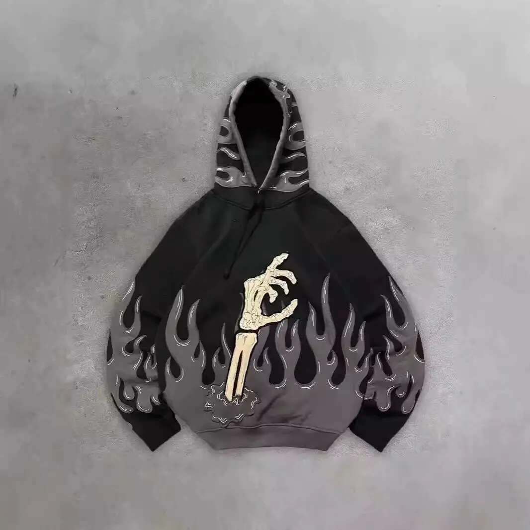 Skeleton Spring Autumn 2024 New Printed Sweatshirt Hooded Men's And Women's Pullover Hoodies Trendy Fashion Versatile Tops