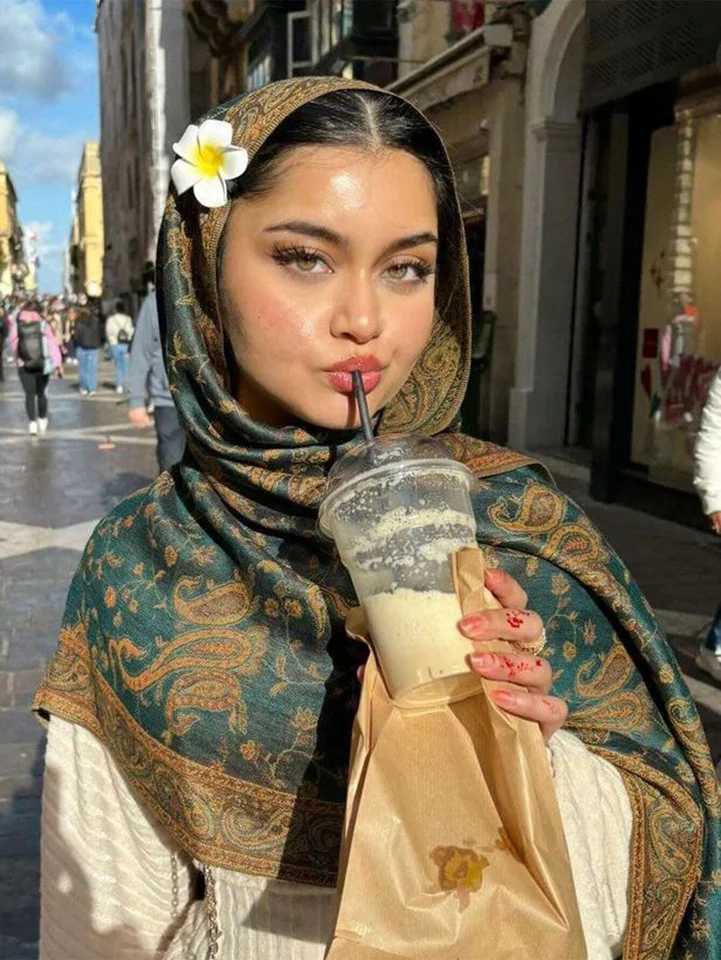 Bohe headscarf long Muslim cashmere shawl Fem Foard soft turbo bag suitable for luxury brands of ribbon bags X2503243