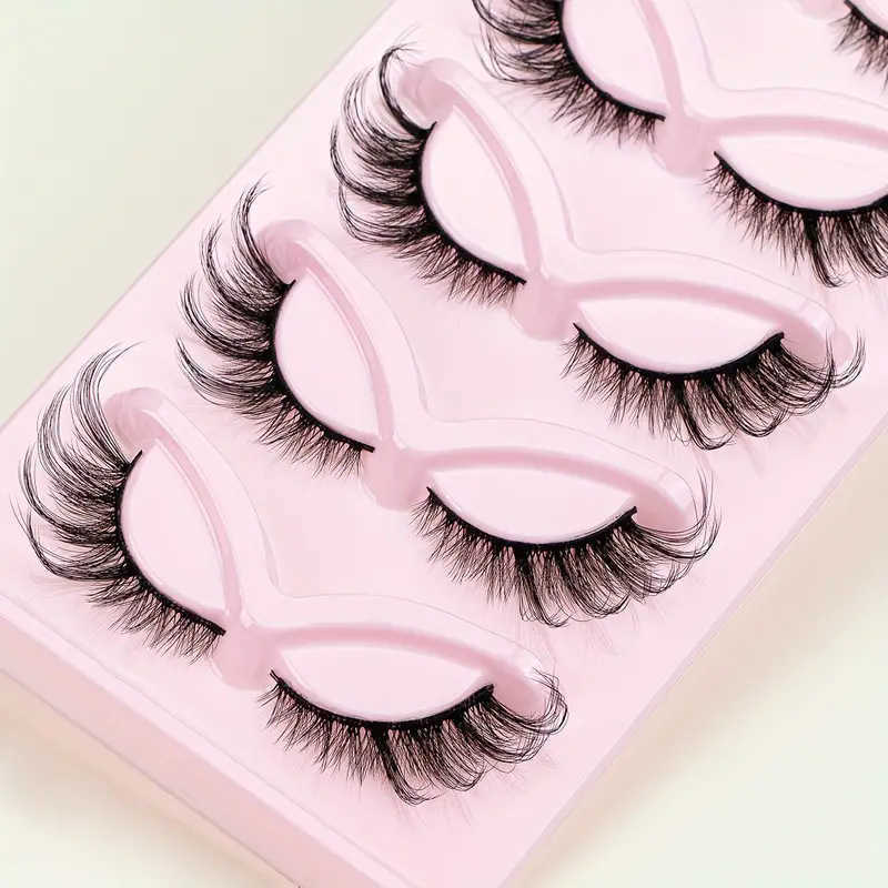 Slant Flying 5-Pair Cat Eye False Eyelash 3D Thick Curling Simulation Eye Tail Stretching Fox Series Eyelash W250324