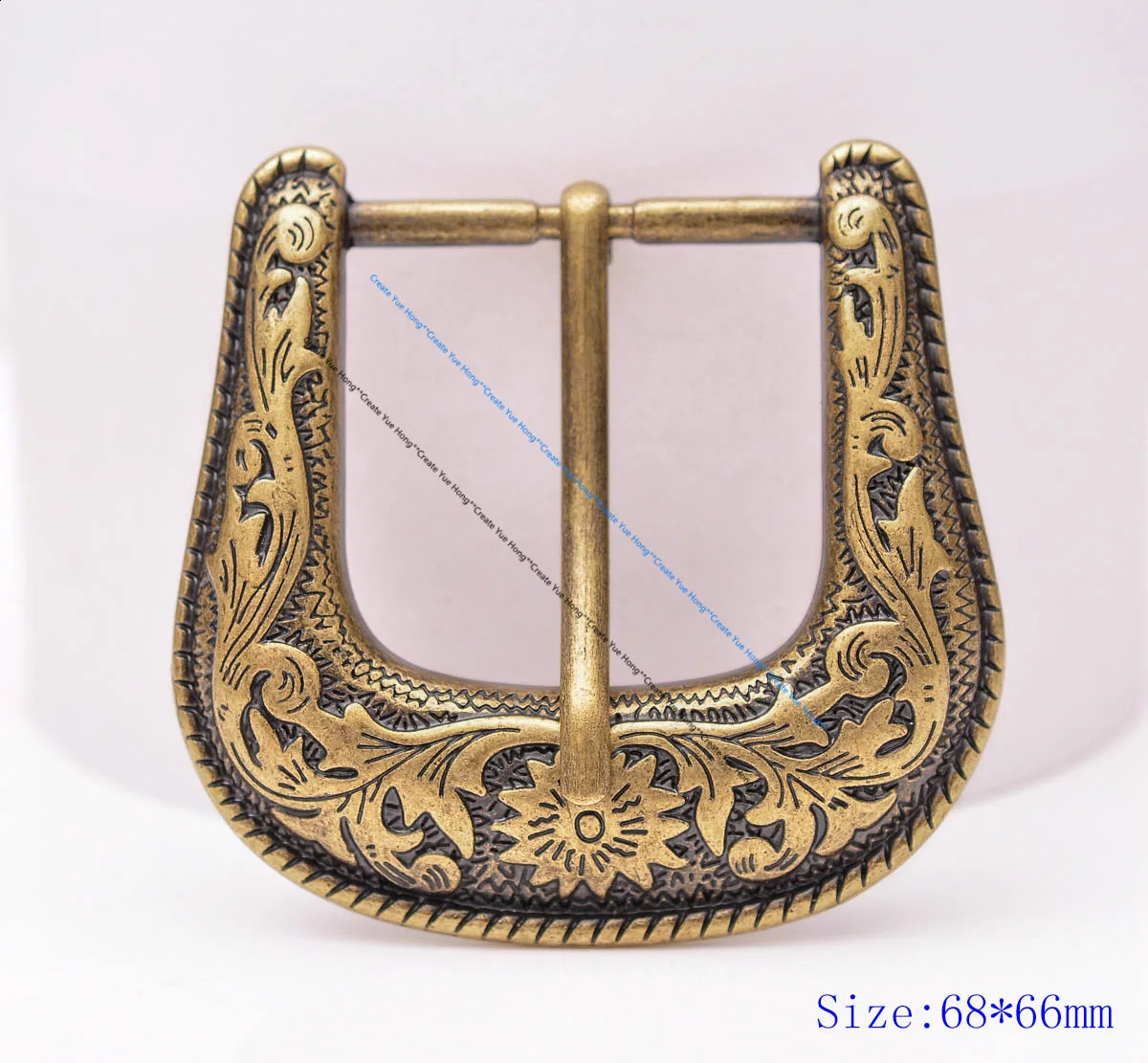 Antique Brass Floral Rope Side Rodeo Western Cowboy Three Piece Set Leathercraft Belt Buckle Unisex 1 1/2 250318