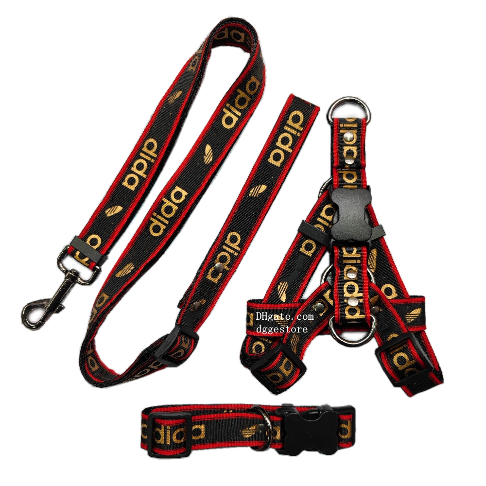 free shipping Collar Leashes Set 2.5cm Leash ic Bronzing Letter Pet Collars Nylon Car Seat Belts Designer Dog Harness for Small Medium Large Dogs Stre