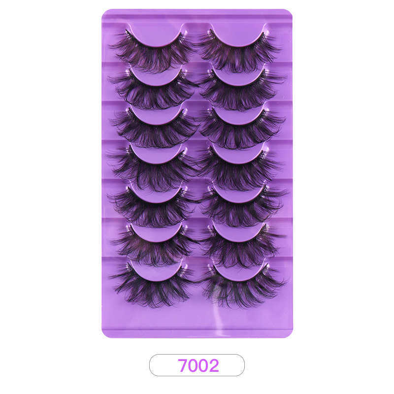 7 pairs of exaggerated and explosive false eyelashes naturally thick cross rolled and curled W250324