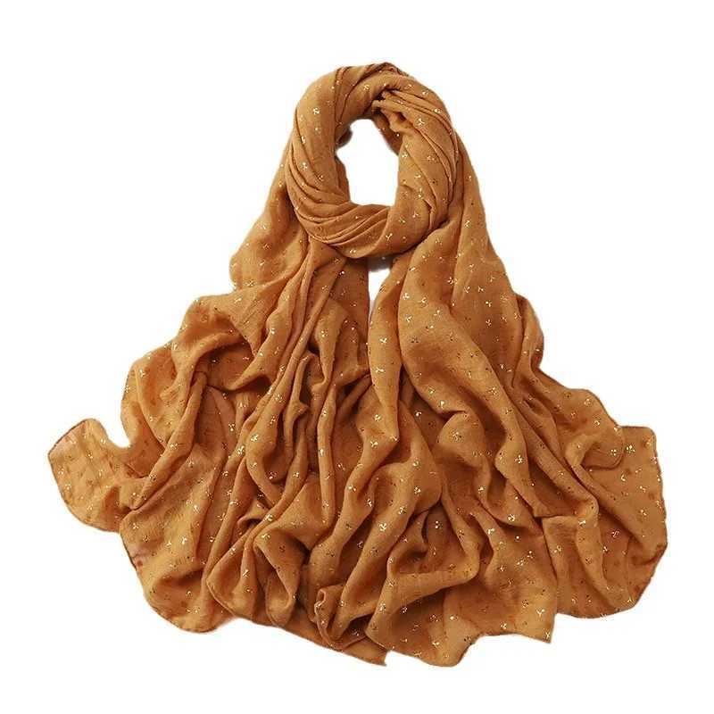 Cotton headscarf used for long bronze Muslim floral long headscarf Islamic scarf with headscarf X250324