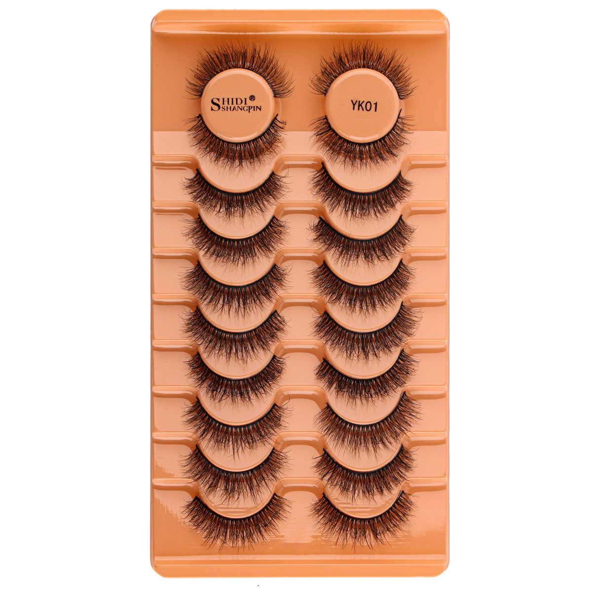 New product 10 pairs of fake eyelashes with natural fluffy faux mink fur and exaggerated thick eyelashes W250324