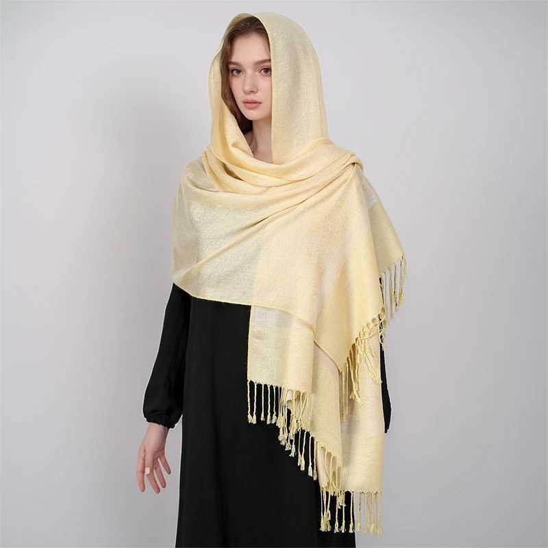 Jacquard scarf luxurious and fashionable thick and soft womens scarf stole shawl Muslim headscarf wrapped neck headscarf X250324