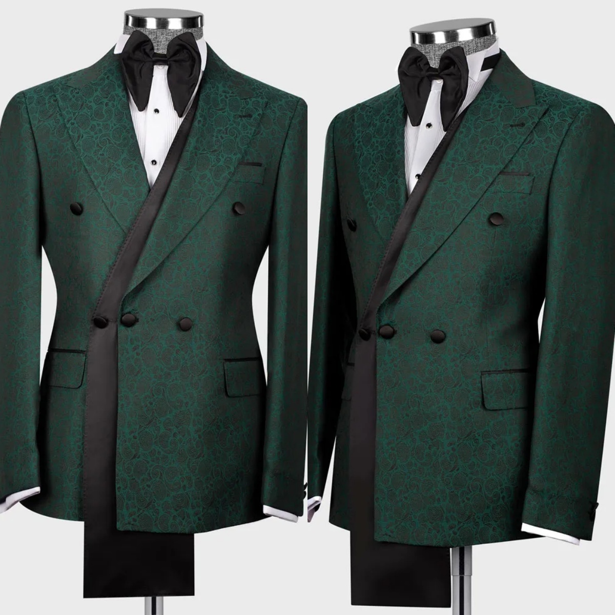 Retro Men Suits Beading Tailor-Made Peaked Lapel Suit Tuxedos Jacquard One Pieces Set Groom Blazer Only Coat Prom Evening Party Formal Occasion Custom