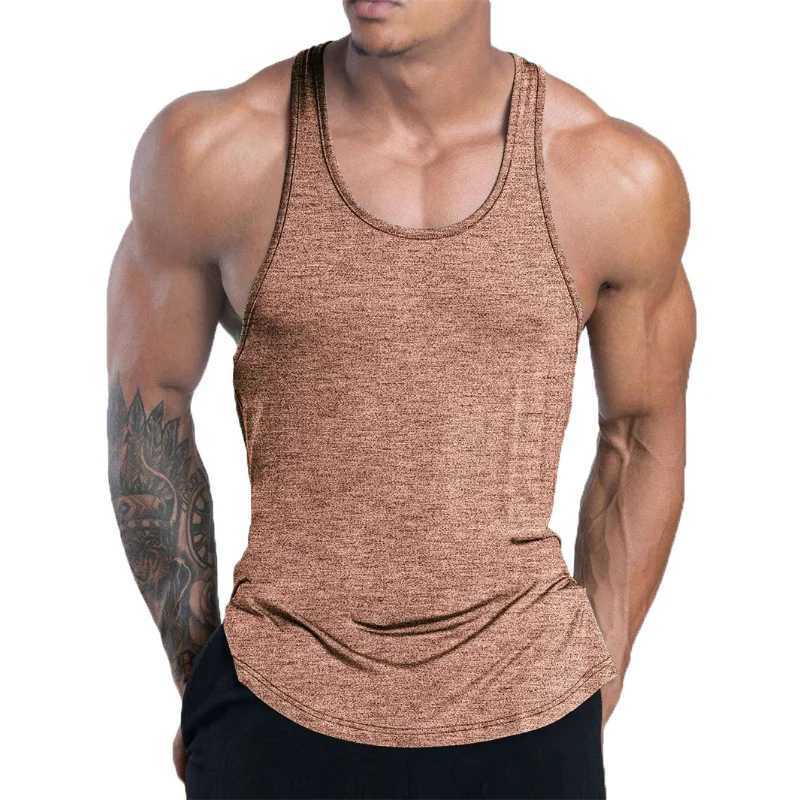 Mens fitness vest summer fitness training underwear running vest quick drying elastic loose sports vest mens top X250324
