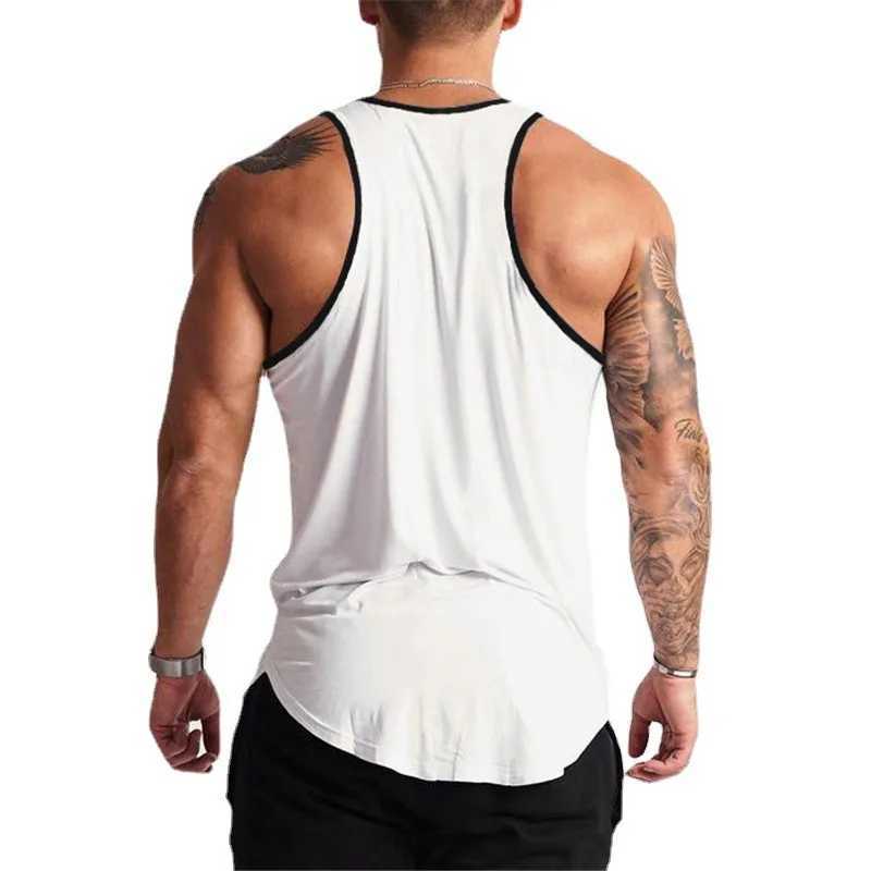 Muscle mens gym clothing fitness vest summer fashion sleeveless shirt cotton fitness sportswear ultra-thin muscle vest X250324