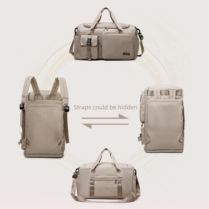 Women Travel Duffle Bag Travel Backpack Mulit-functional Outdoor Sports Gym Fitness Weekender Handbag Overnight Carry on Men Bag 250314