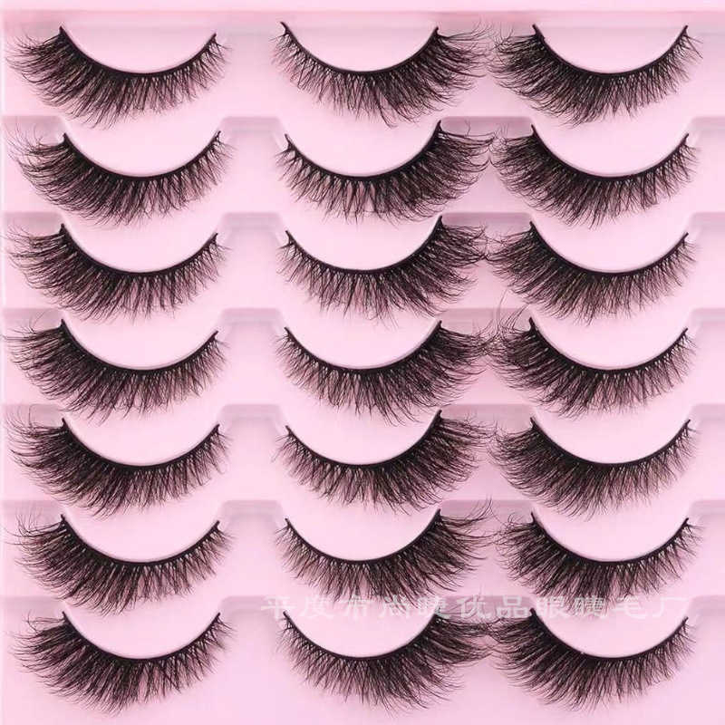 Wind 14 pairs of imitation mink explosive fur false eyelashes thick curly messy crossed flat eyelashes W250324