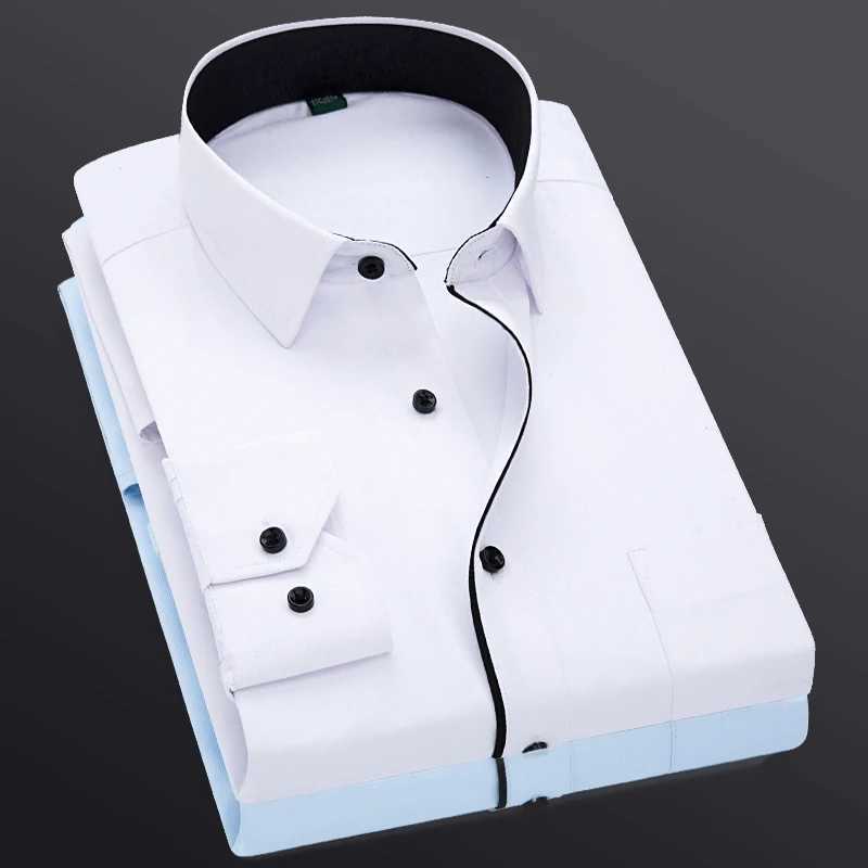 Mens clothing wedding dresses long sleeves mens dresses mens business parties solid casual shirts work clothes formal ultra-thin mens shirts X250324