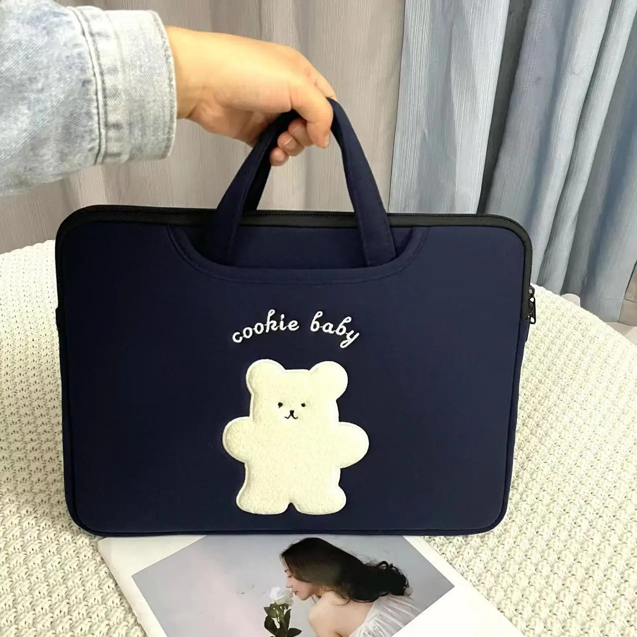 Cute Laptop Bag For Air 13.3 13.6 15.3 Pro14 15 16 Dell LG 15.6 Ipad Air6 Pro11 12.9 13 Inch Tablet Pouch 250314