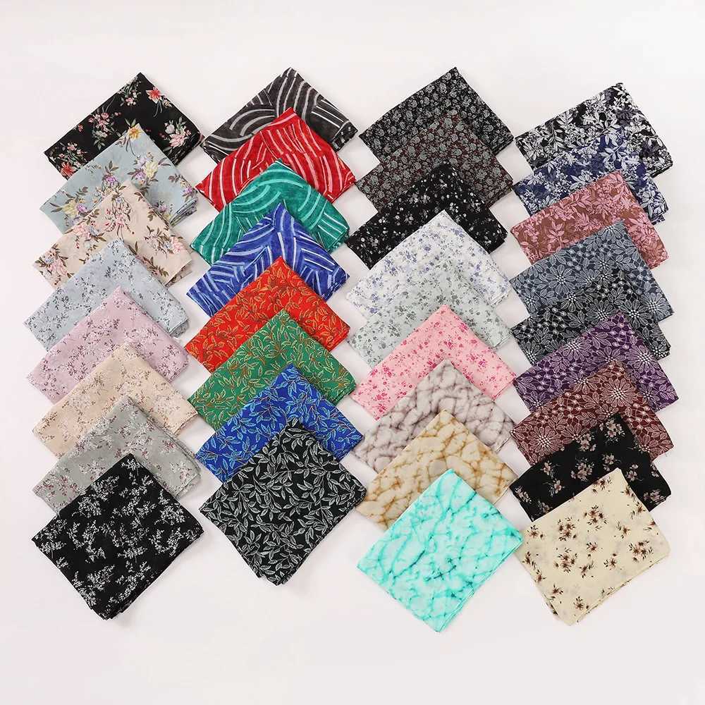 Newly printed headscarf shawl bubble chiffon headscarf Wan Design floral shawl Muslim scarf wrapped in turbine long scarf X250324