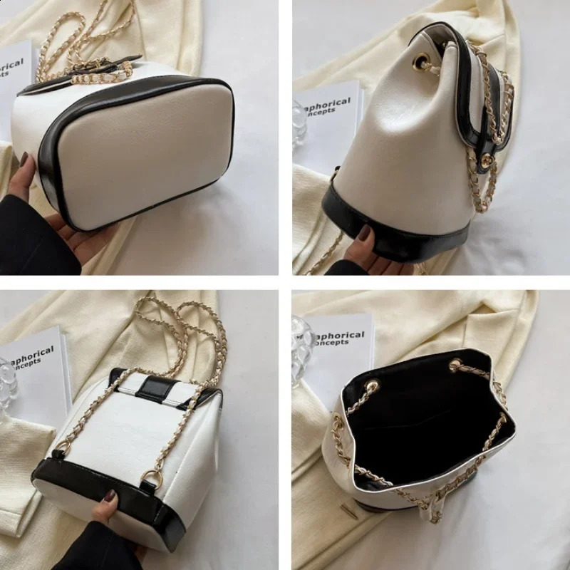 Stylish Chain Strap Small Backpacks For Women Soft PU Leather Backpack Female Fashion Travel Bag School Bag Trendy 250318