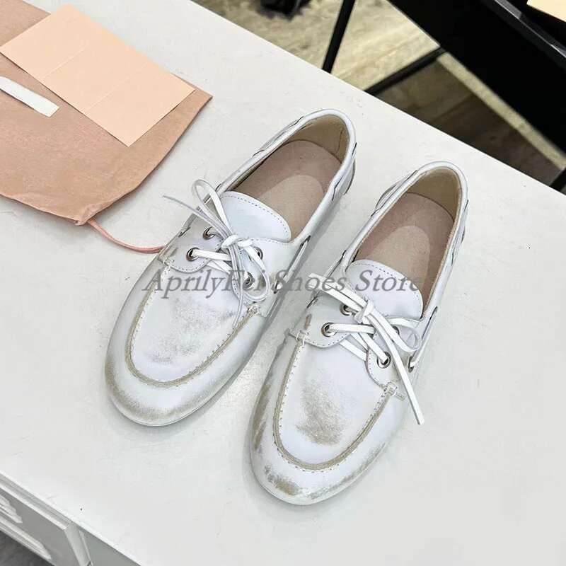 Holiday Walk Shoes Knots Flats Loafers Women Vintage Brown Cow Leather Comfortable Designer Mocasines Socialite Boat Shoe Runway