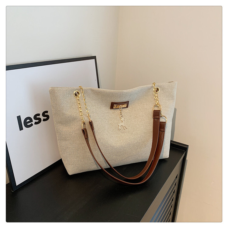 2025S Fashion Designer Commuting Texture Chain Shoulder Spring New Versatile Ins Underarm Tote Bag For Women