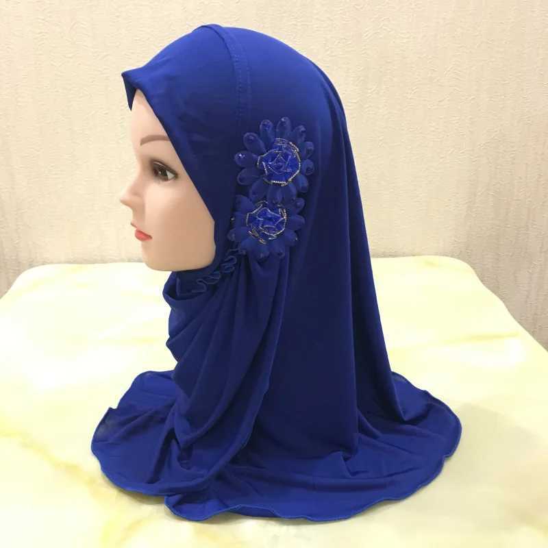 Solid flower crown childrens headscarf Islamic clothing packaging Muslim childrens headscarf strapless hat 2 to 7 years X250324