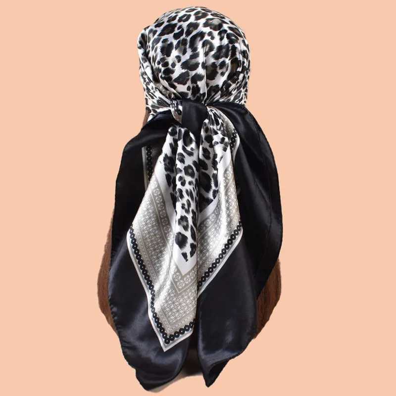 Luxury leopard print with scarf silk satin headband wristband necklace shawl bag Fem bandage X250324