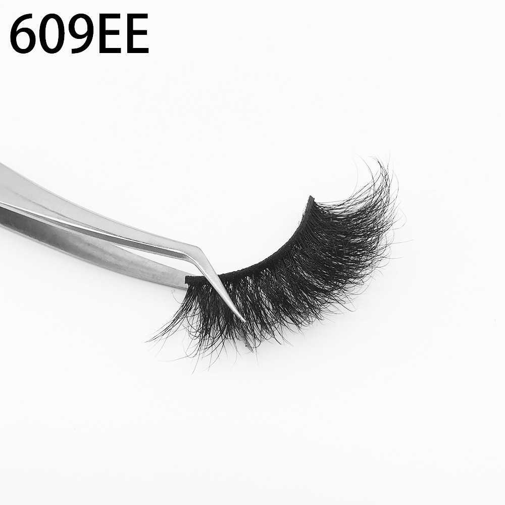 3D fluffy thick curled mink false eyelashes 25mm crisscross messy W250324