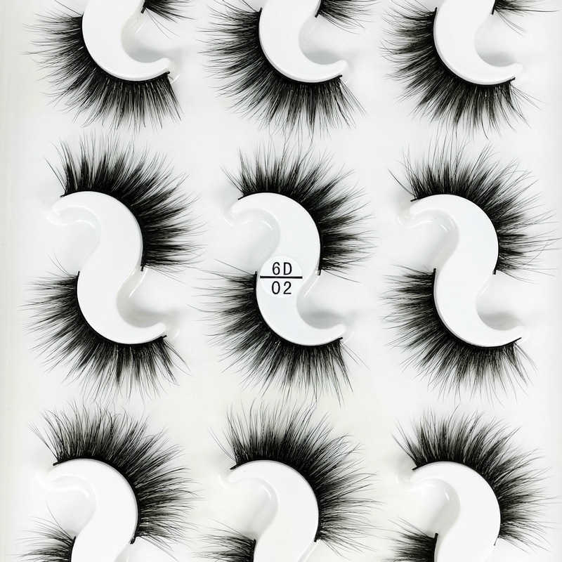 6D 3D False Eyelash Handmade Natural Thickening 9-Pair Set Eyelash W250324