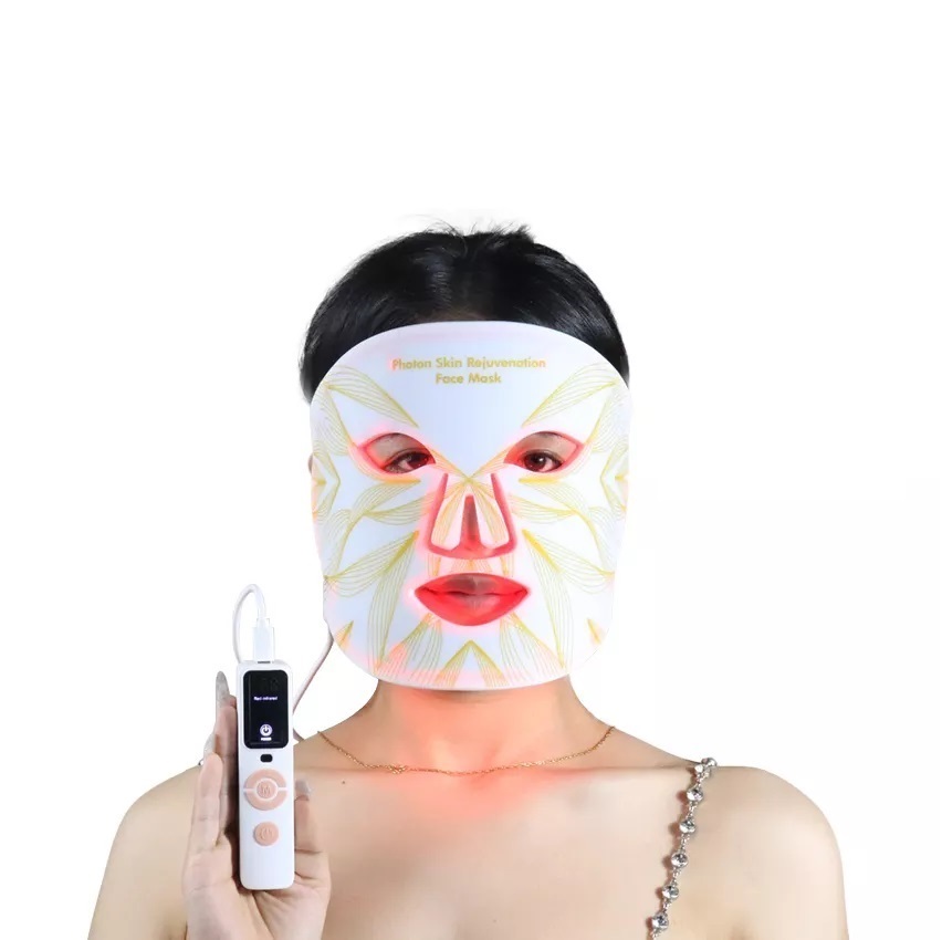 2025 Advanced Flexible Silicone LED Mask, Red Light Therapy for Anti-Aging, Infrared Soft Design with 4 Color LED Photon Therapy for Radiant Skin