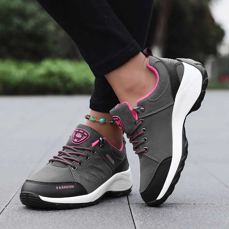 Womens sports shoes breathable platform lightweight Hiking Sports lace Up Fi new running comfortable fitness shoes free deliveryXJ250324
