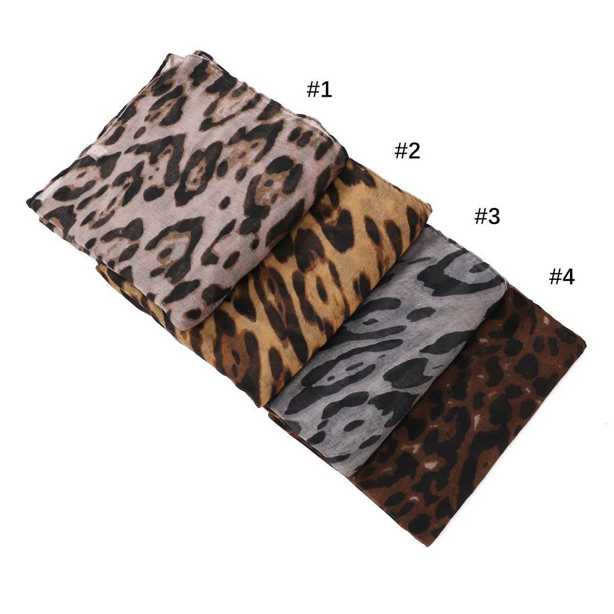 Large size classic leopard print scarf Banda Muslim Wen Trendy Voile soft headscarf shawl Popar style long scarf bag X250324