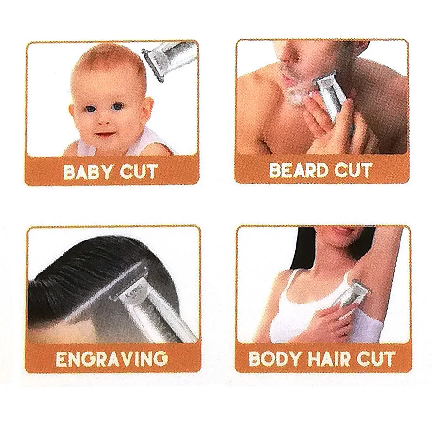 Kemei 1318 Infant Mini Electric Hair Trimmer Baby Hair Clipper Quiet USB Rechargeable Shaver Kids Haircut Beard Razor for Men 250303