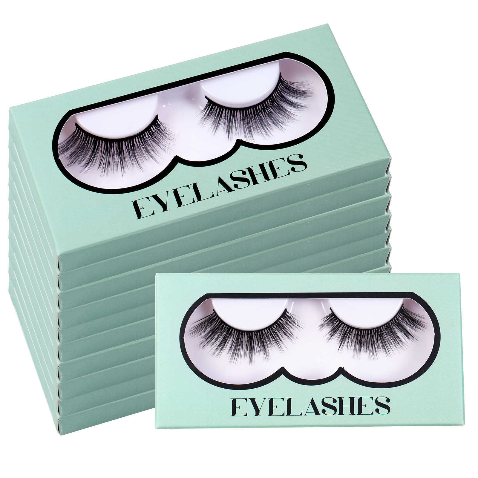 New 3D synthetic false eyelashes set thick curly messy simulated eyelashes W250324