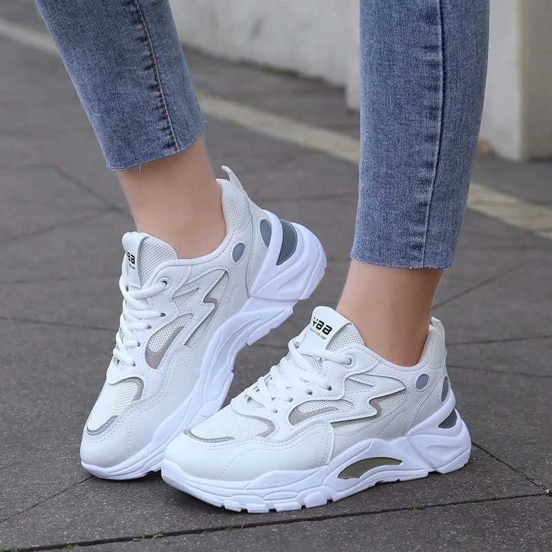 High thickness and thick sports shoes for women platform shoes new Fi breathable mesh sports shoes for women casual sports shoesXJ250324