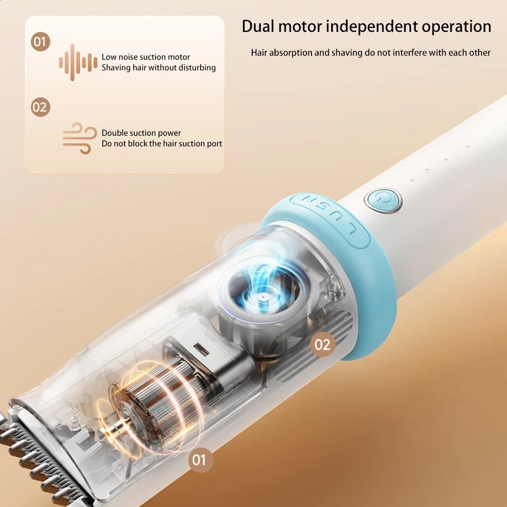 Portable Electric Baby Hair Clipper Kids Vacuum Hair Clippers Kit USB Charging Cordless Hair Cutting Tool for Children Infant 250303