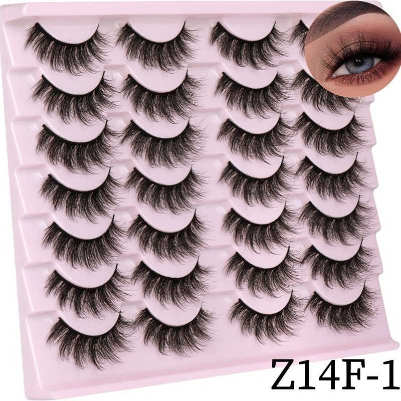 Wind 14 pairs of imitation mink explosive fur false eyelashes thick curly messy crossed flat eyelashes W250324
