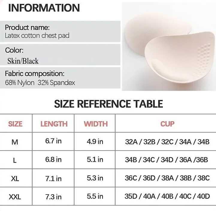 1 pair of latex breast pads breathable bra pads detachable womens sports cup bra pads or swimsuit insertsXJ250324