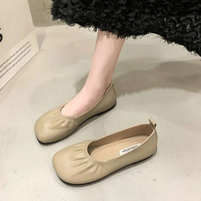 Genuine Spring Autumn Handmade Ballerina Loafers Comfortable Soft Leather Women Flats Shoes
