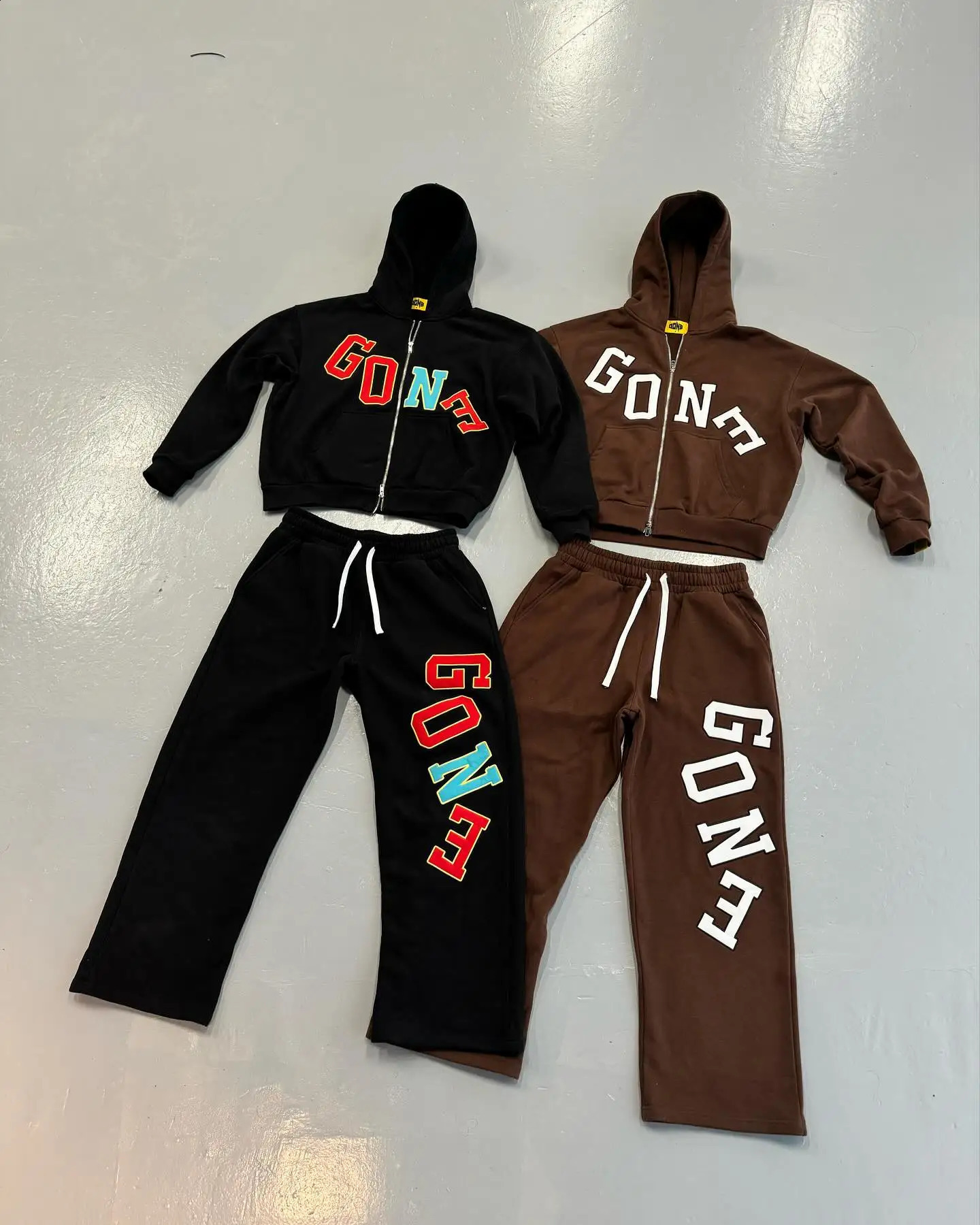 American Style Casual Letter Print Mens Sportswear Two Piece Set Clothes Sweatshirt Y2k Sweatpants Harajuku Oversized Hoodie 250322
