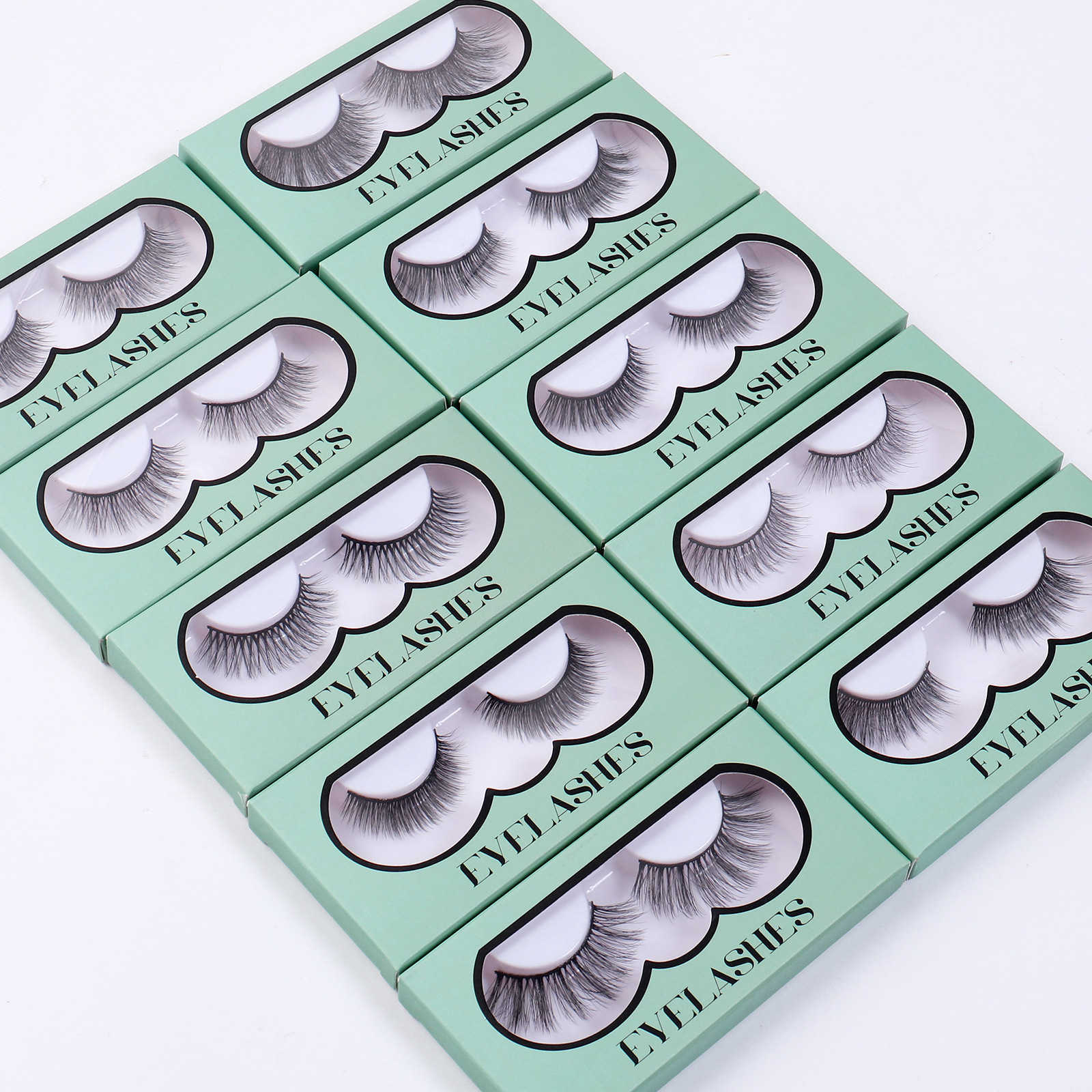 New 3D synthetic false eyelashes set thick curly messy simulated eyelashes W250324