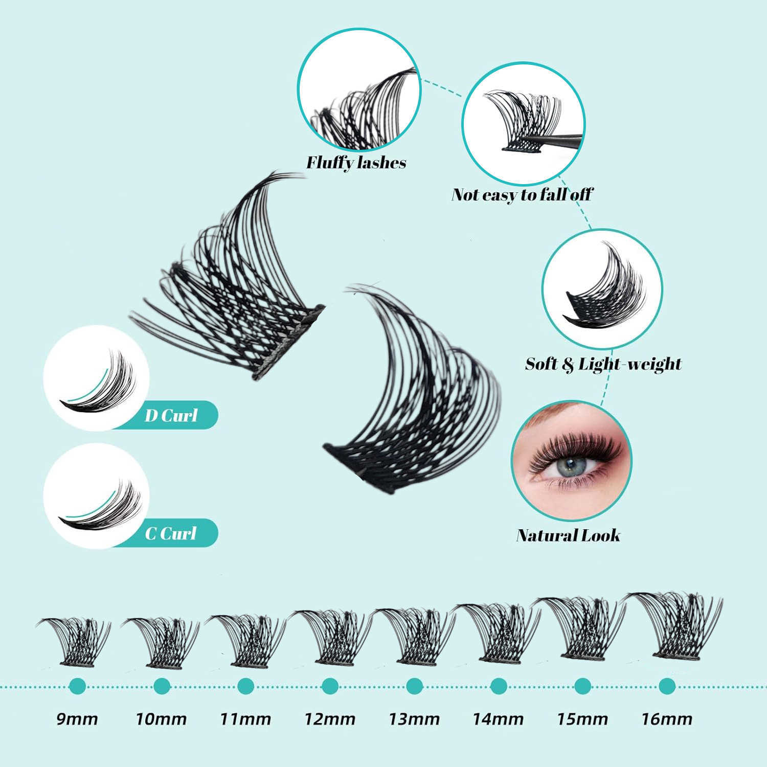 DIY eyelash set four piece set w02 segmented false eyelash set self grafting eyelash set box W250324