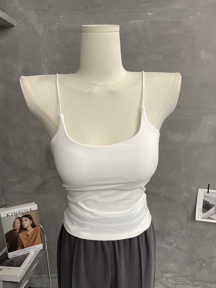 2025 New Pure Desire Chest Mat Spicy Girl Designer White Vest Women's Inner Abdominal Cover Comfortable Cotton Bottom Multifunctional Top