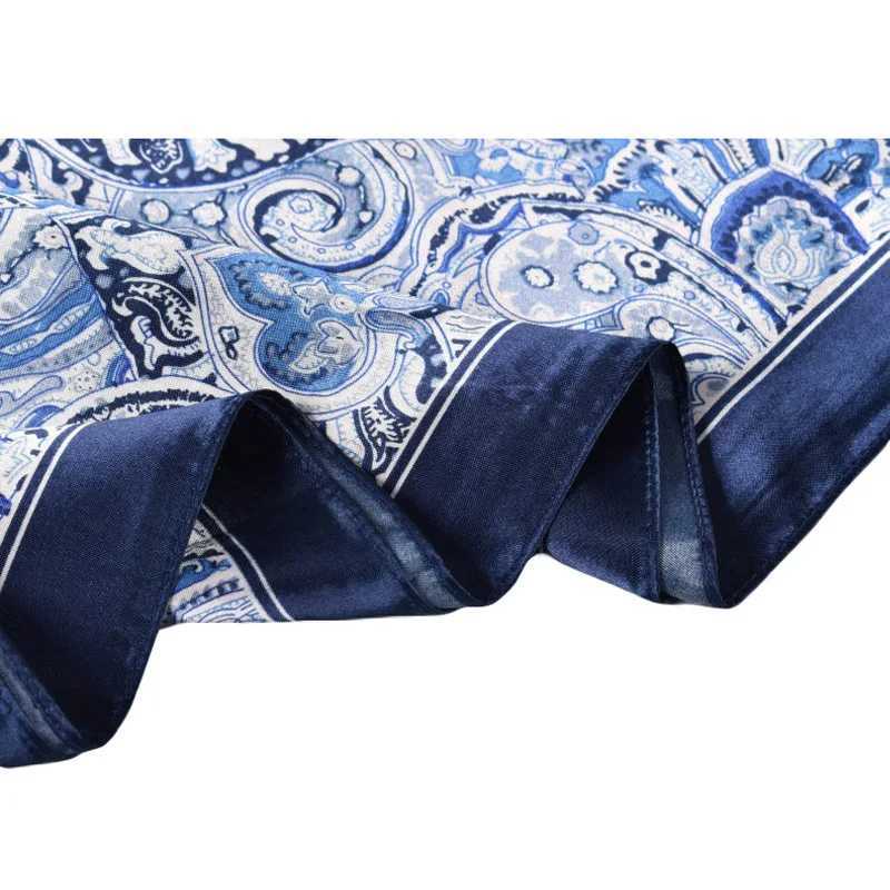 High quality silk square scarf with top wrapping and four seasons hair scarf Foard Iuxe Bandana womens scarf 90x90cm X250324