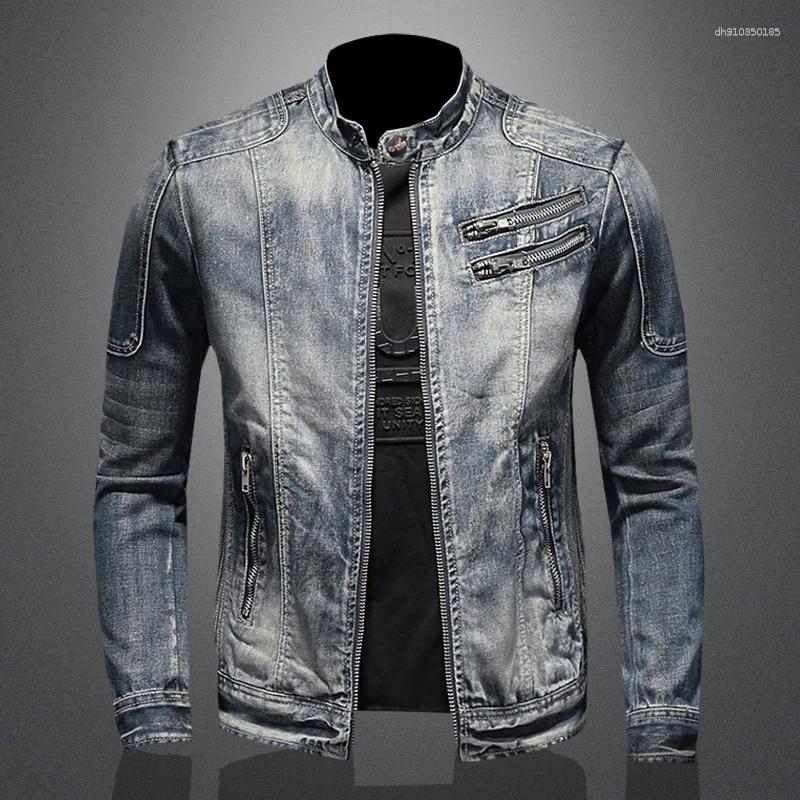 Men's Jackets High Quality Spring Fashion Casual Sports European And American Zip-up Denim Jacket M-4XL For Men Mens
