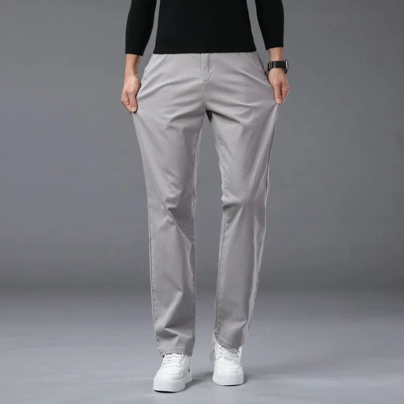 190cm tall mens long pants summer straight Chino Trouser stretch cotton office legs 115 110cm 250322 - view 4
