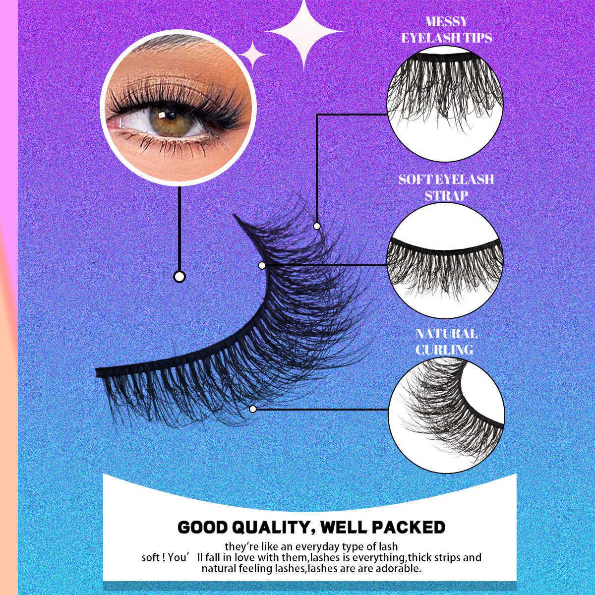 New product 10 pairs of fake eyelashes with natural fluffy faux mink fur and exaggerated thick eyelashes W250324