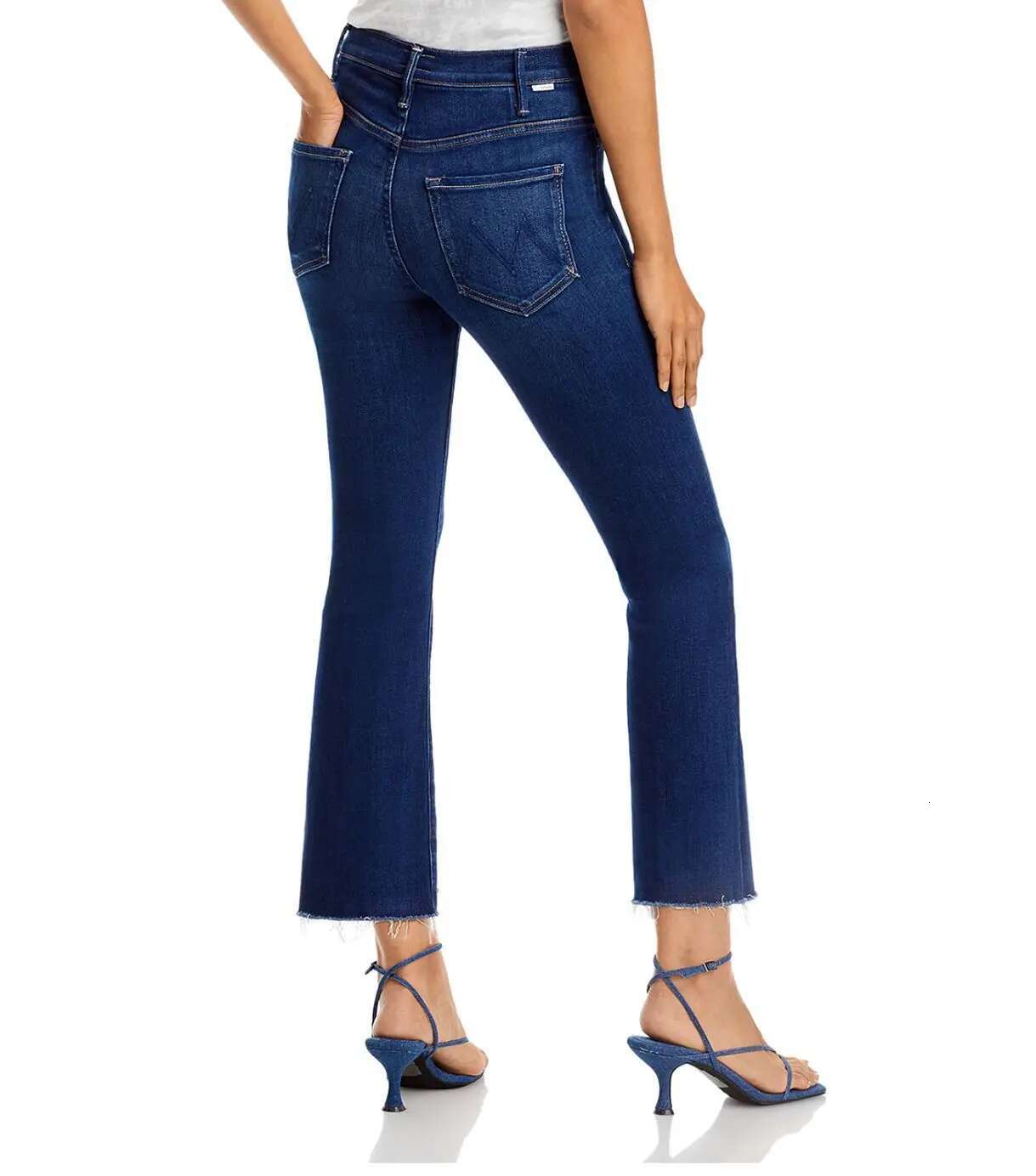 Quality MO Women's Stretch Flared Jeans High Waist Zipper Fly 2024 Fashion Female Denim Ankle-Length Pants