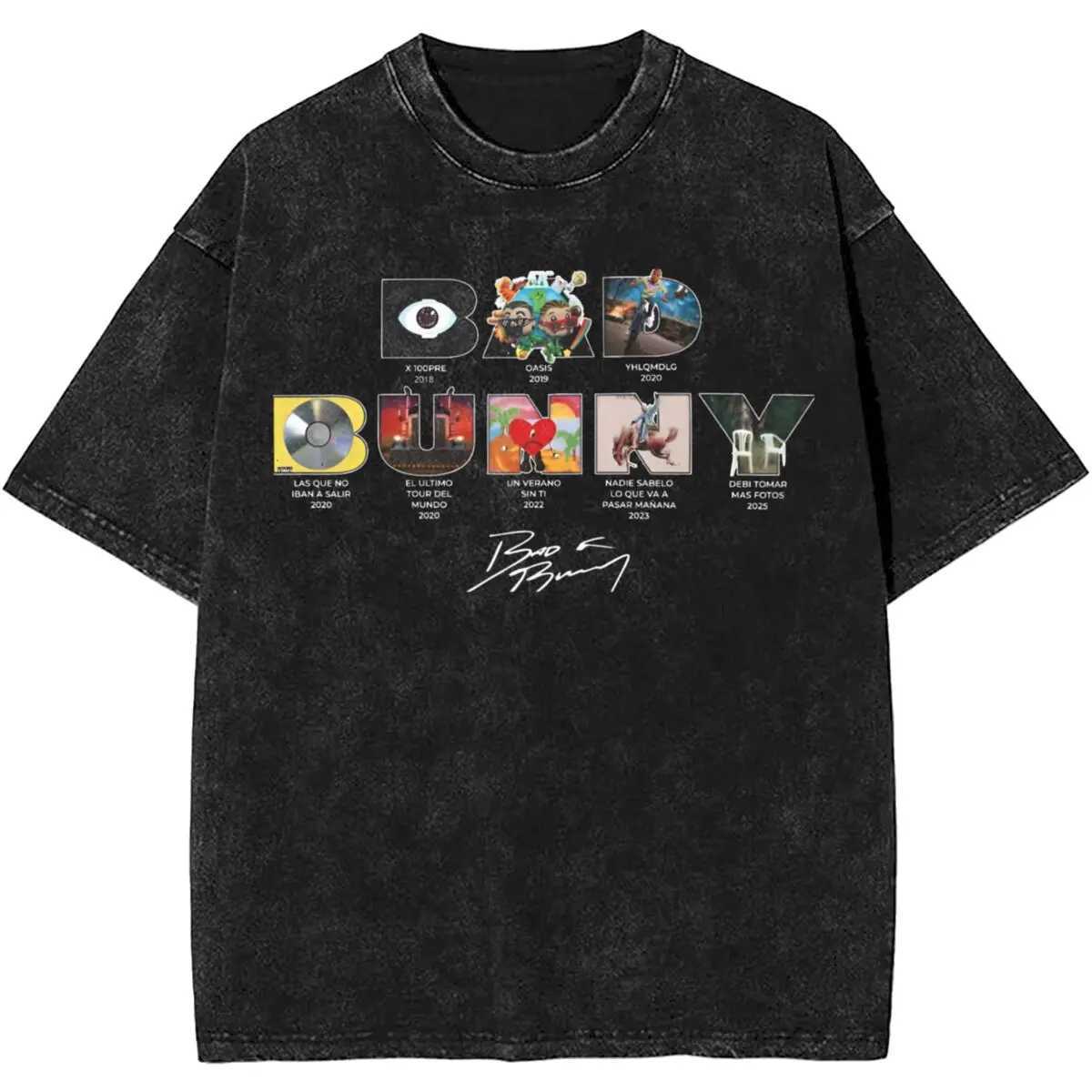 Bads Bunnys DTMF Debi Tirar Mas Fotos 2025 Album T-shirt Washing Cotton T-shirt Retro Mens and Womens Top Ts X250324