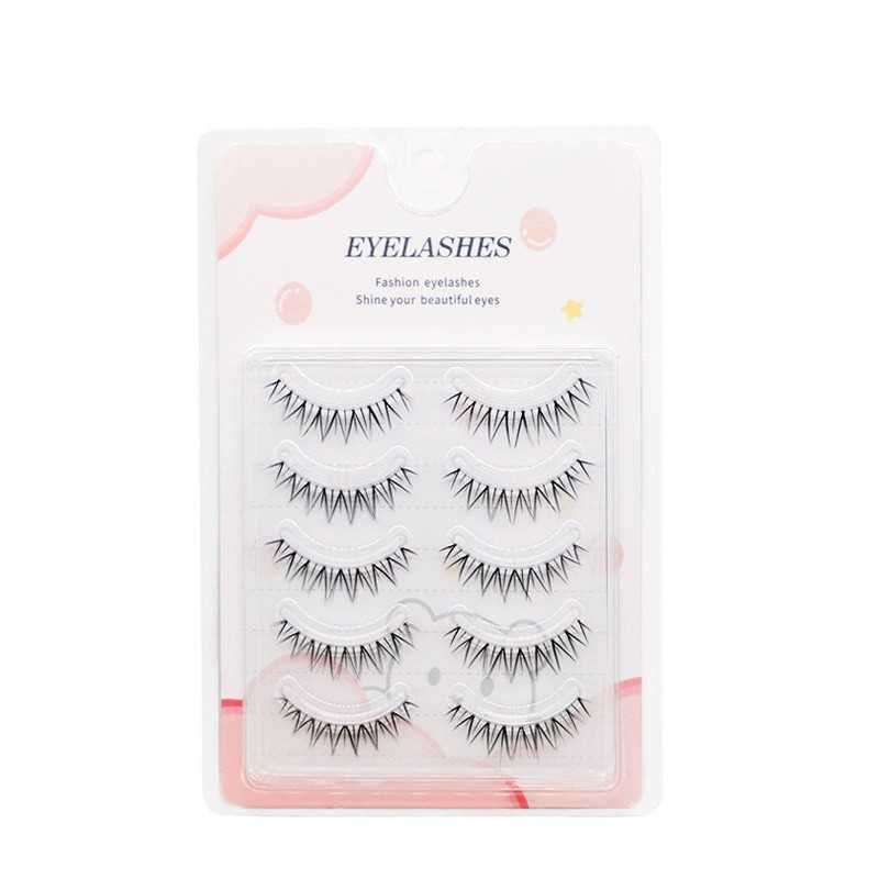 Domestic 5 pairs of transparent stem fake eyelashes simulate natural daily wear of fake eyelashes W250324