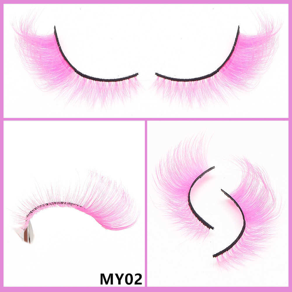 Colorful cat eye false eyelashes imitating mink eyelashes thick and curled naturally multi-layered false eyelashes W250324